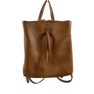 Moda Luxe | Brown Faux Leather Backpack – Distressed Vintage-Style Daypack